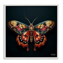 Stupell Industries Vivid Patterned Moth Animals & Insects Painting White Framed Art Print Wall Art, 17 x 17