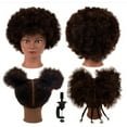 thumbnail image 4 of Maytalsory Hair Styling Practice Doll Head Training Mannequin Clamp Afro Black Skin, 4 of 8