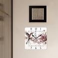 thumbnail image 3 of 12 Inch Wall Clock Battery Operated Square Clock Decorative for Office, Kitchen, Outdoor, Living Room，Birds Butterfy Flowers Image, 3 of 4