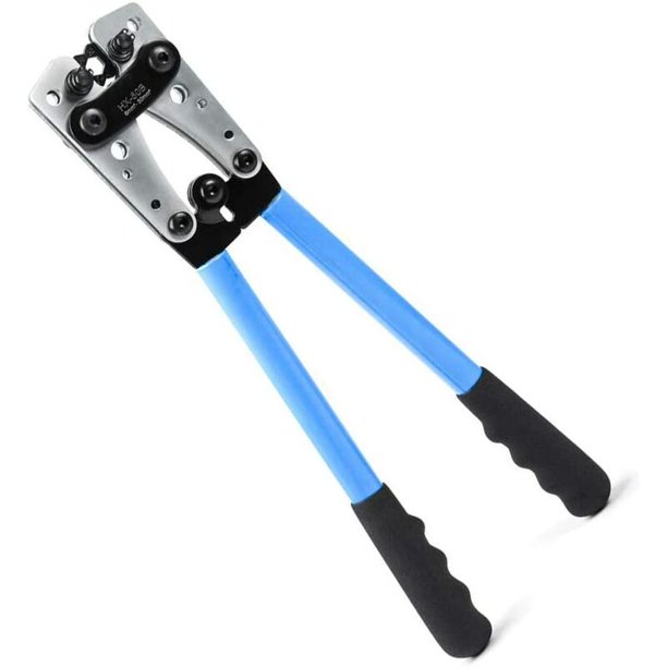Herramientas de crimpado de terminales de cable de batería HX-50B, alicates de electricista para crimpar cables de 6-50 mm2 (AWG 8-1/0) con placa de metal reforzada y engrosada