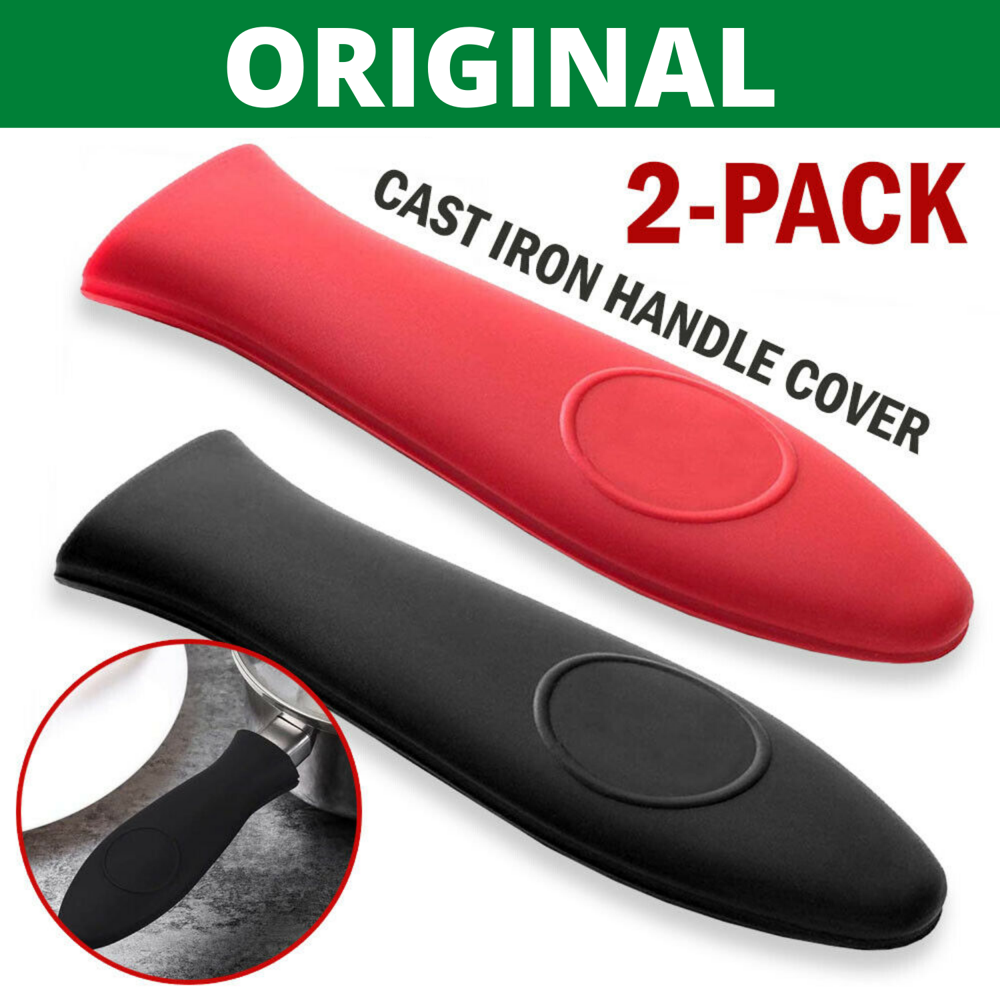 2pcs Silicone Hot Handle Cover Potholder Cast Iron Skillets Sleeve Grip