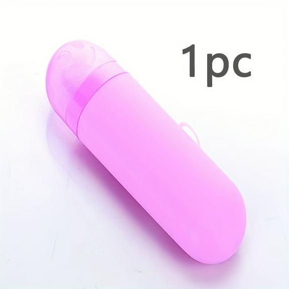 Purple Hard Shell Toothbrush Travel Case – Portable Organizer with Toothpaste Holder, Lightweight & Hygienic Storage for Home, Office, Gym & Trips