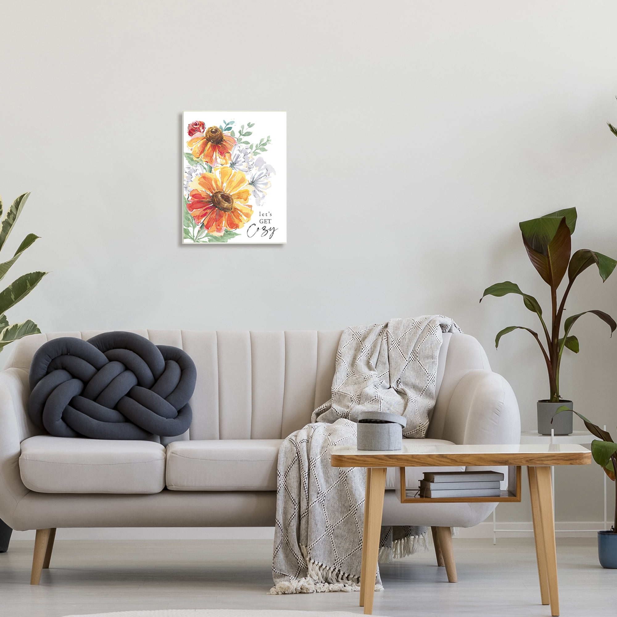 Stupell Industries Let's Get Cozy Diversified Spring Daisy Rose Arrangement,13 x 19, Design by Courtney Morgenstern