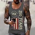 thumbnail image 2 of Vamuko 250th Anniversary Shirts Man Sleeveless American Flag 4th Of July Tanks Independence Day Graphic Red Blue and White Shirt 1776 Fit Fitness Tshirts Dark Gray 3XL, 2 of 5
