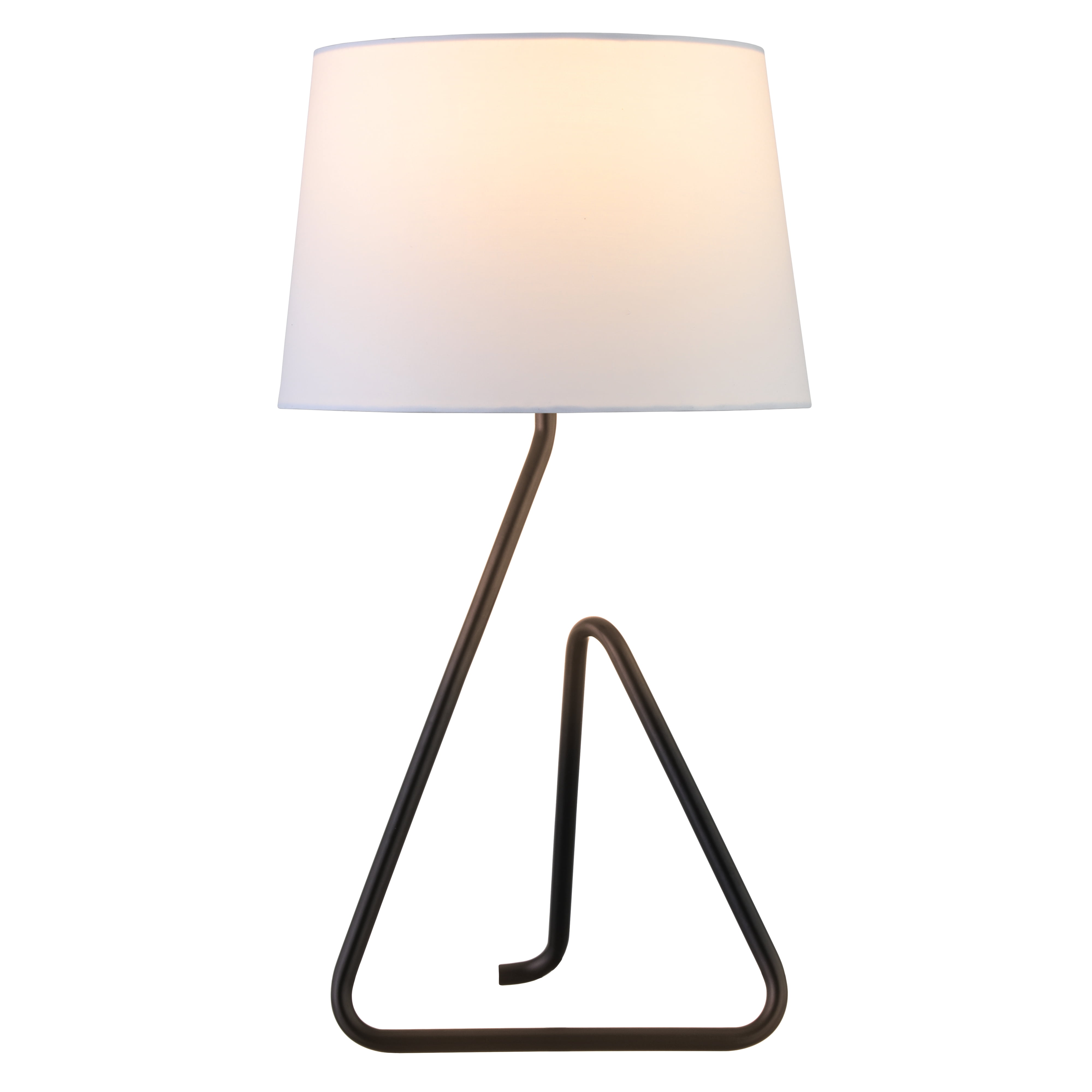 Evelyn&Zoe Cora 22" Modern Metal Table Lamp with White Bell Fabric Shade