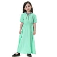 thumbnail image 2 of Krdevn Girls Maxi Dress - Elegant Long Sleeve V-Neck with Bow, Modest Ethnic Attire for Casual Party Wear,10-11 Years, 2 of 7