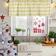 thumbnail image 5 of Yellow Striped Curtain Valances for Windows, Kitchen Valance Window Treatments Panel 2 Pack, Farmhouse Vintage Stripes Rod Pocket Short Curtains for Bathroom Bedroom 60 x 18 Inch, 5 of 8