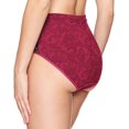 thumbnail image 2 of Bali Womens Dentelle Désir Coton Hi-Cut Slip, 6, Armature Imprimé Rouge, 2 of 3