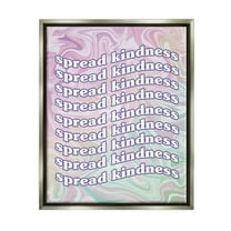 Stupell Industries Spread Kindness Pastel Pattern Inspirational Painting Gray Floater Framed Art Print Wall Art