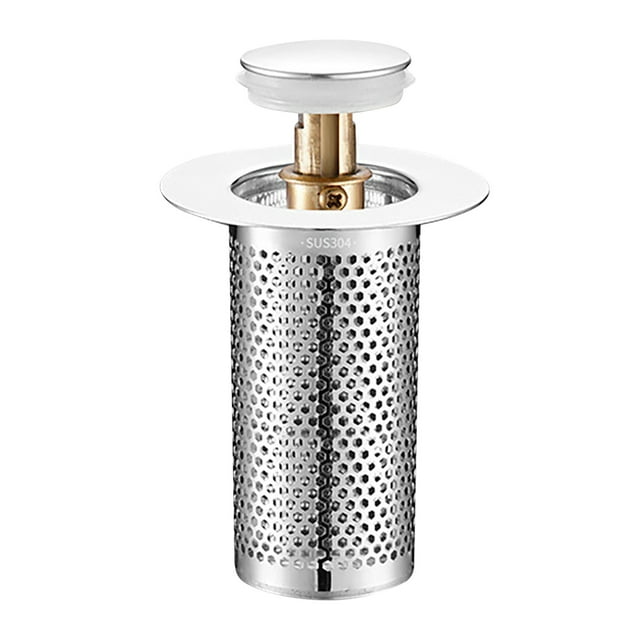 Brass Bathroom Drain Plug Universal Stopper With Advanced Hair Strainer Core Filter