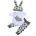 thumbnail image 1 of Newborn Baby Kids My 1St Easter Outfits Set Bunny Romper Tops Pants, 1 of 6