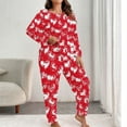 thumbnail image 7 of Lovzfmll Pajama Set for Women, Plus Size Valentine's All-Over Print Set, Long Sleeve Top and Pants, Comfortable Home Loungewear Red, XL, 7 of 7