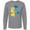 Athletic Heather, variant on Inktastic Down Syndrome Awareness with Handprints and Hearts Blue and Yellow Long Sleeve T-Shirt