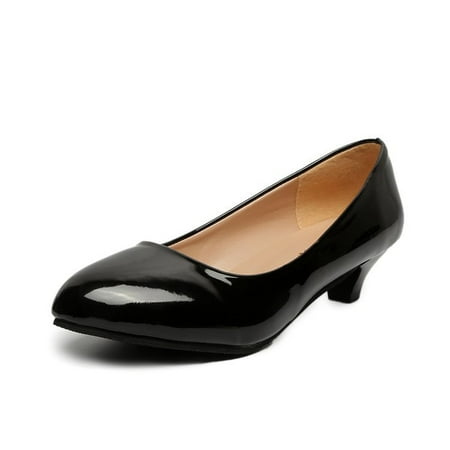 

Spring and Summer New Heeled Low Shallow Mouth Small Shoes Women‘s Shoes Black White Single Shoes 3cm cm