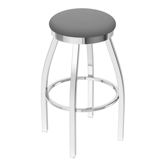 802 Misha 30-inch Swivel Bar Stool with Chrome Finish and Canter Folkstone Grey Seat