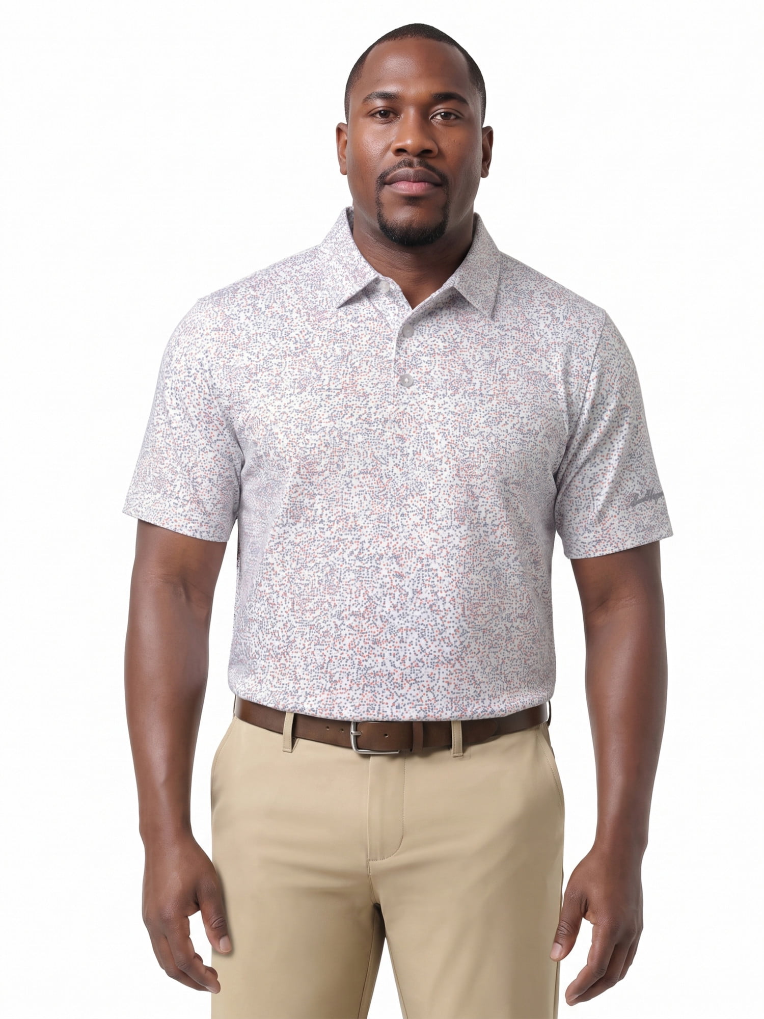Ben Hogan Performance Men's & Big Men's Confetti Print Short Sleeve Polo Shirt, Sizes S-4XLT