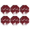 thumbnail image 2 of Disketp Christmas Tree Buffalo Plaid Funny Coasters,6 Pcs Leather Coasters With Holder, Perfect Housewarming Hostess Gifts,Protect Furniture From Water Marks Scratch And Damage, 2 of 9