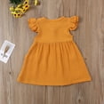 thumbnail image 5 of Canrulo Kids Baby Girls Organic Cotton Ruffled Tunic Dress Swing Sundress Princess Yellow 3-4 Years, 5 of 8