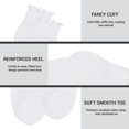 thumbnail image 6 of CoCoMangos 6 Pairs Cute Ruffle Socks for Women, Woman Color Frilly Ankle Socks, Cotton Lettuce edge Stockings for Girls Students, 6 of 8