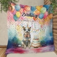 thumbnail image 3 of Happy Birthday to Australian Cattle Dog Kitten Party Balloons Cake Quilt Blanket Heeler Lover Gifts Cozy Comforter Throw Blanket - 00027, 3 of 5