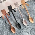 thumbnail image 5 of 2/4PCS Set 304 Stainless Steel Cat Spoon Creative Cartoon Hanging Edge Spoon Cute Coffee Spoon Gold-plated Stirring Spoon, 5 of 9