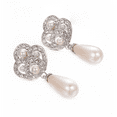 thumbnail image 5 of Yoursfs Dangle Drop Faux Pearl Earrings For Women Pierced Ears Eleagnt CZ Crystal White Gold Plated Hypoallergenic Stud Earring Jewelry Gift, 5 of 6