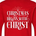 thumbnail image 4 of Inktastic Christmas Begins with Christ Long Sleeve Youth T-Shirt, 4 of 5