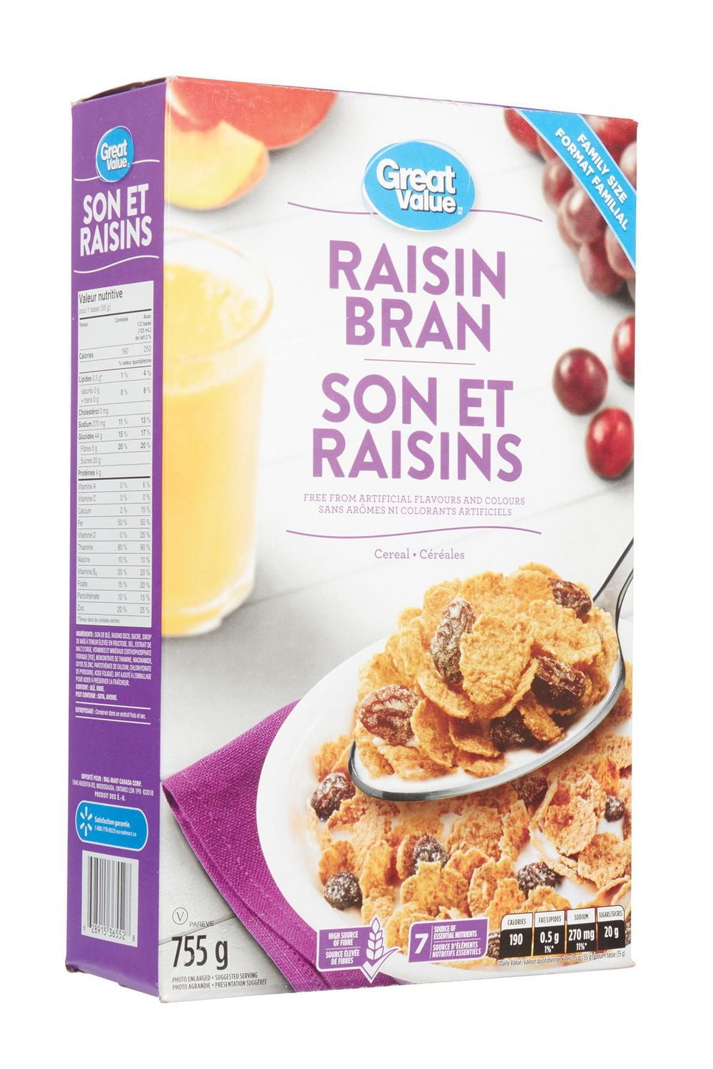 Great Value Family Size Raisin Bran