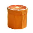 thumbnail image 3 of Taburete otomano plegable con almacenamiento y reposapiés (29 x 29 x 30 cm) Naranja, 3 of 9