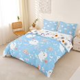 thumbnail image 2 of Homewish Sky Halloween Ghost Bedding,Cute Pink Heart Candy Print Duvet Cover Full,Baby Blue,Halloween Reversible,3-Piece,1 Duvet Cover and 2 Pillowcases, 2 of 6