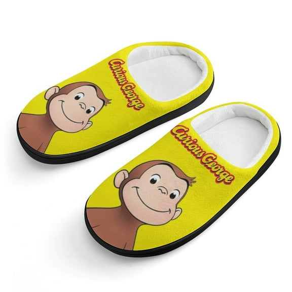 Curious George Cartoon Slippers Cute Cotton Slippers for Boys Girls Kids Favors Shoes 2025 Plush Lightweight Warm Slippers