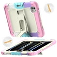 thumbnail image 4 of Case for iPad Pro 11 Inch 5th Gen 2024, Military Grade Protective Silicone PC Cover with Screen Protector & Adjustable Kickstand & Shoulder Strap & Pencil Holder & 3-layer Protection, Colorful Pink, 4 of 8