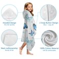 thumbnail image 7 of Blue Butterfly Pattern Hooded Bath Towel，60"x35" for Ages 3 To 12 Kids, Quick Dry Lightweight Soft Microfiber Hood Beach Towel Cover Up for Kids, 7 of 7