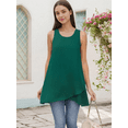 thumbnail image 2 of DARING DIVA Women's High Low Casual Sleeveless Chiffon Blouse Asymmetrical S Dark Green, 2 of 8