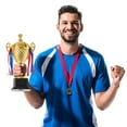 thumbnail image 4 of Juvale Gold Trophy Cup - Tournament & Championship Trophy Award - Versatile Awards for Soccer, Basketball & Golf - Rewards for Adults & Kids - 15.2 x 7.5 x 5 in, 4 of 9