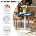 thumbnail image 5 of SEANATIVE 4 PCS Spandex Round Table Covers for 24 Inch Cocktail Tables Decorative Small Round Table Topper Cap Tablecloths Elastic Fit for Birthday Parties, Blue Black Sea Turtle Flower, 5 of 7