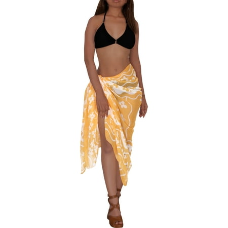 HAPPY BAY Women s Beach Bikini Swimwear Swim Cover up Wrap Skirt Bathing suit Summer Wraps Beachwear Sarong Coverups Swimsuits for Women One Size Fire  Floral