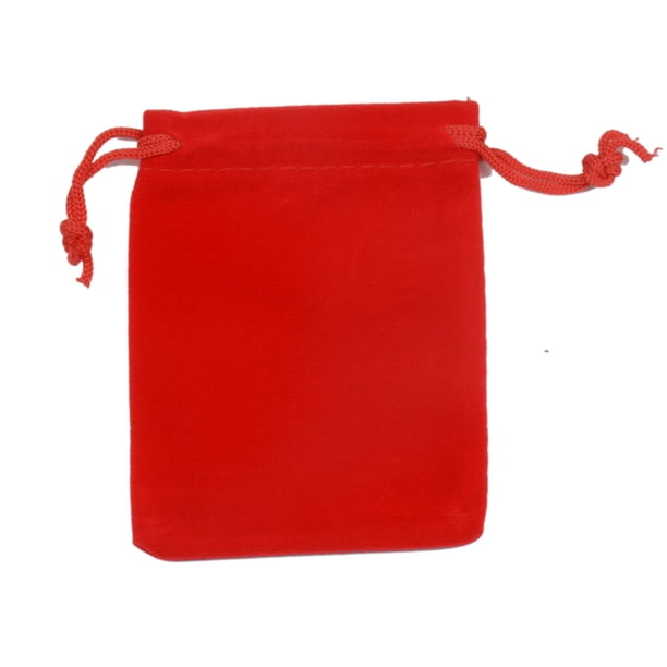 Wosthever 50 UNIDS Bolsa Pequeña de Terciopelo Portátil Suave Cordón Bolsas de Joyería Elegante Simple Bolsas de Almacenamiento Regalo de Almacenamiento y organización del hogar Rojo