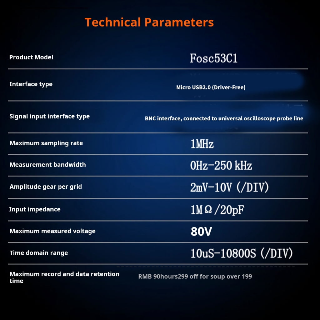 Portable Digital Oscilloscope 1MHz Sampling Rate 5 Input Channel USB Power For Data