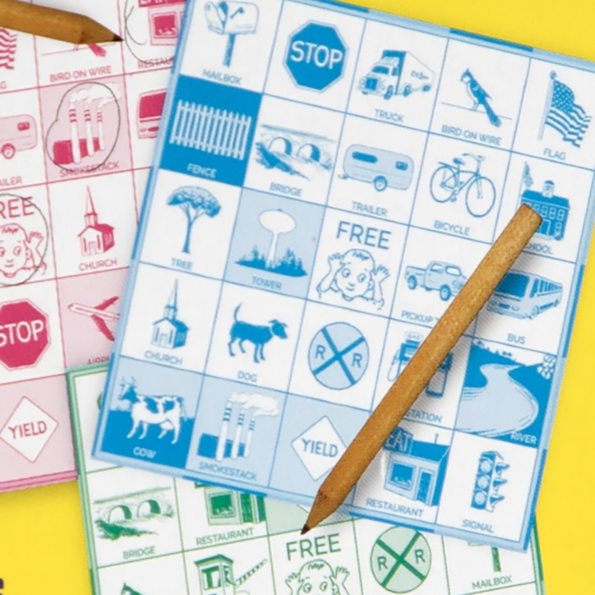 eeBoo Travel Bingo For Kids, Car Game With 4 Pads & Pencils, Ages 4+ - Reinforces Observation & Recognition Skills, Builds Focus & Grows Awareness