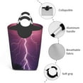 thumbnail image 4 of Bingfone Thunderstorm Violet Purple Laundry Hamper,Large Canvas Fabric Lightweight Storage Basket Toy Organizer Dirty Clothes Collapsible, 4 of 6