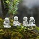 thumbnail image 1 of SZTXJ 4 small rock monk statues, 3D miniature statue decorations, indoor and outdoor cute character statue gardening props, 1 of 5