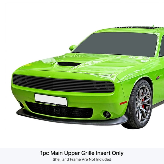 2015-2022 Dodge Challenger Phantom Stainless Steel Black Powder Coated Finish 8X6 Horizontal Billet Black Stainless Steel Billet Grille