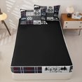 thumbnail image 4 of Manfei Adventure Camper Wildlife Zipper Twin Comforter Sets with Fitted Sheet and 2 Pillowcases,Minimalist&nbsp;Plaid Zipper Bedding Set,Navy Gray,Reversible, 4 of 7