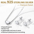 thumbnail image 5 of ChicSilver Jewelry Sets Heart Pendant Necklace Stud Earrings for Women 925 Sterling Silver Dainty Necklace for Her Mother Mom Wife, 5 of 8