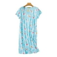 thumbnail image 2 of beishanbush Nightgowns for Women Cotton Sleep Shirts Womens Nightgown Short Sleeves Print Night Shirts Soft Sleepwear Clearance Nightgown, 2 of 4