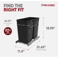thumbnail image 4 of Rev-A-Shelf Double Pullout Trash Can 27 qt. for Kitchen, Black, RV-15KD-18C S, 4 of 11