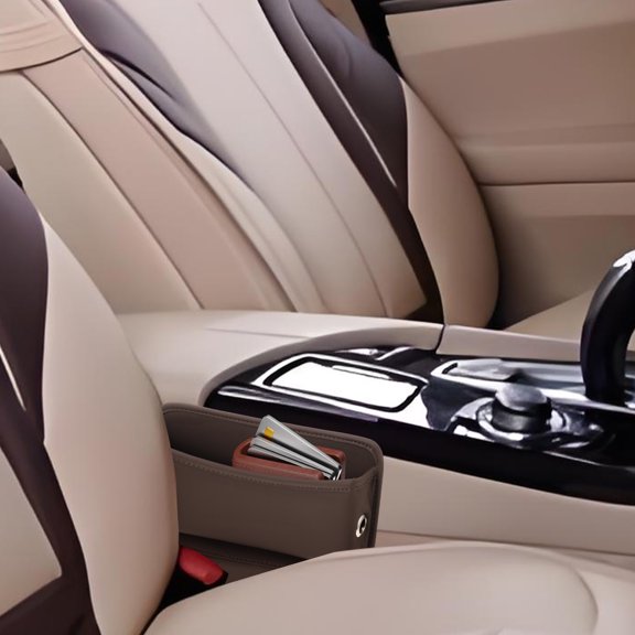HIAKDOFT Between Seat 1Pack Pu Leather Car Seat Gap Filler for Car Owners 11.8x8.3x0.8in