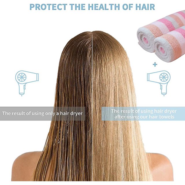 CARBONLIKE Hair Towel Turban Wrapped Microfiber Set 2 Quick Dry Hair Towels, Suitable