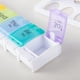 thumbnail image 3 of Caja de medicamentos con clasificación de rebote tipo empuje, caja de medicamentos portátil, caja de almacenamiento de medicamentos de viaje de 14 rejillas para la mañana y la tarde durante una semana, 3 of 5